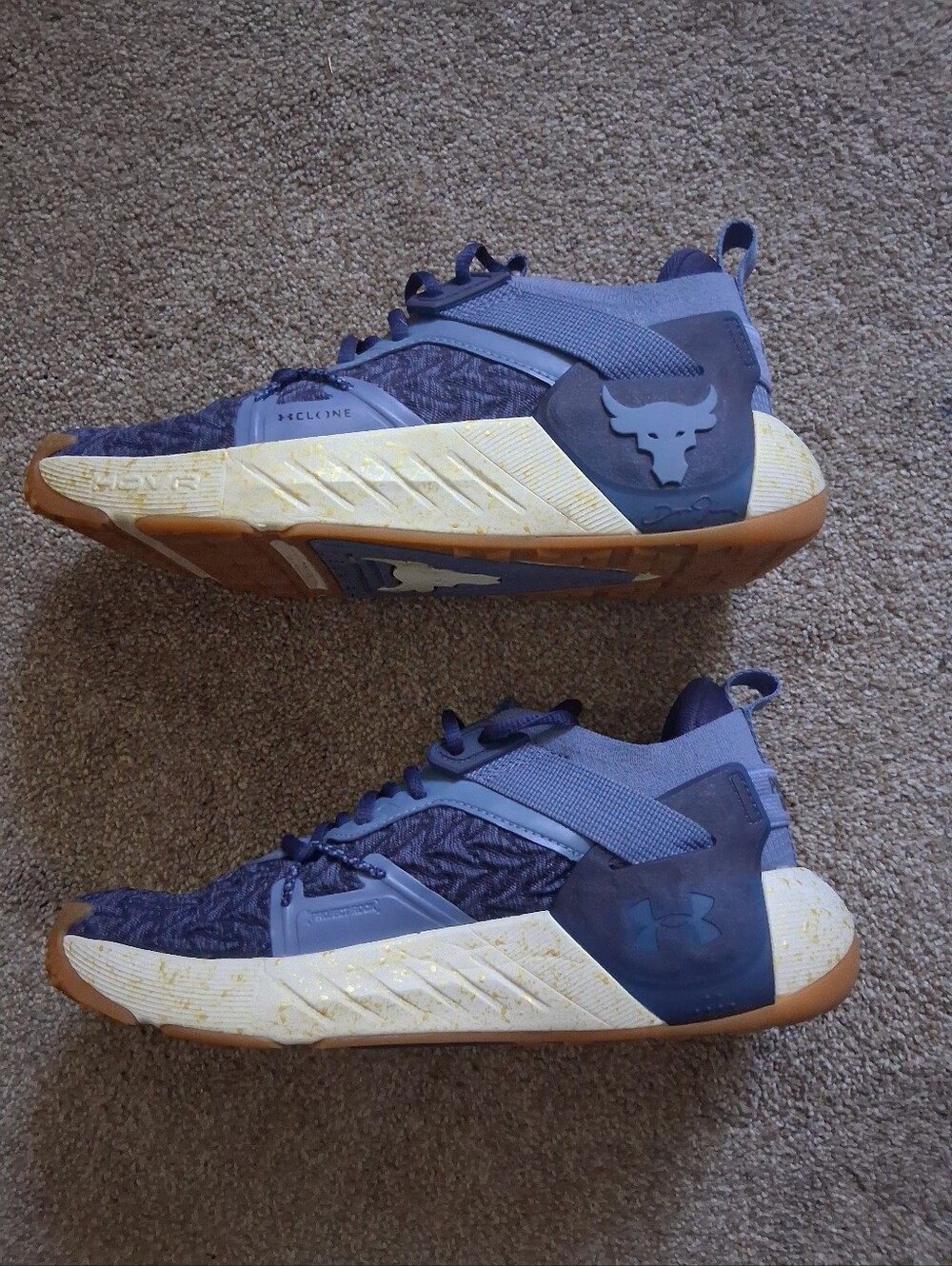 Under Armour Project Rock 6 Men's Training Shoes Hushed Blue White Clay Size 7.5